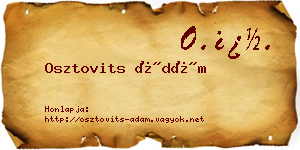Osztovits Ádám névjegykártya