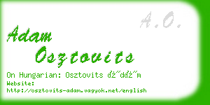 adam osztovits business card